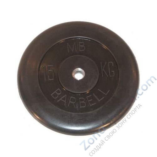 Диск обрезиненый черный MB Barbell MB31-15 d-31мм 15кг