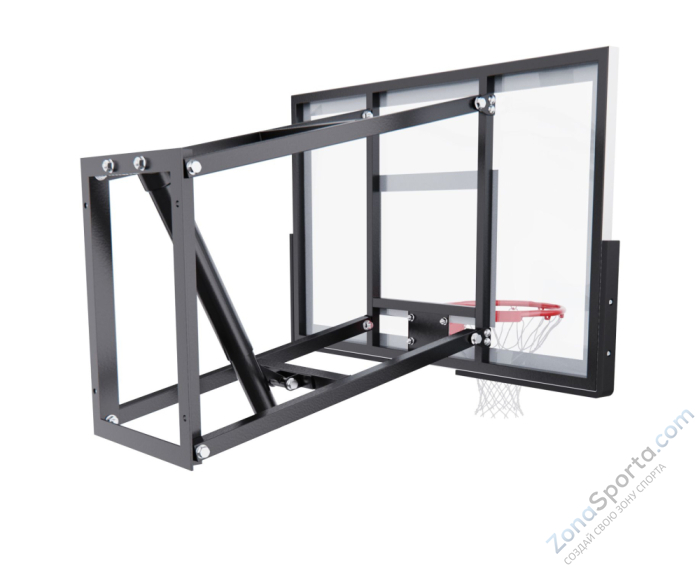 Баскетбольный щит DFC со съёмным регулятором высоты, стекло 6 мм, 110 х 70 см