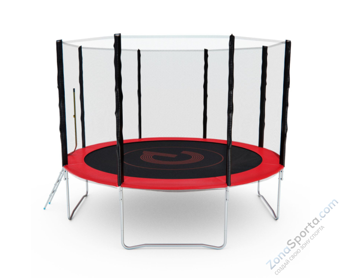 Батут с сеткой DFC Pelpo 12ft с лестницей, Red