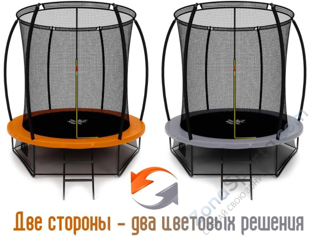 Батут Triumph Nord Премиальный Серый/Оранжевый 244 см