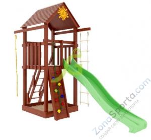 Деревянная детская площадка для дачи Igragrad Панда Фани Tower скалодром