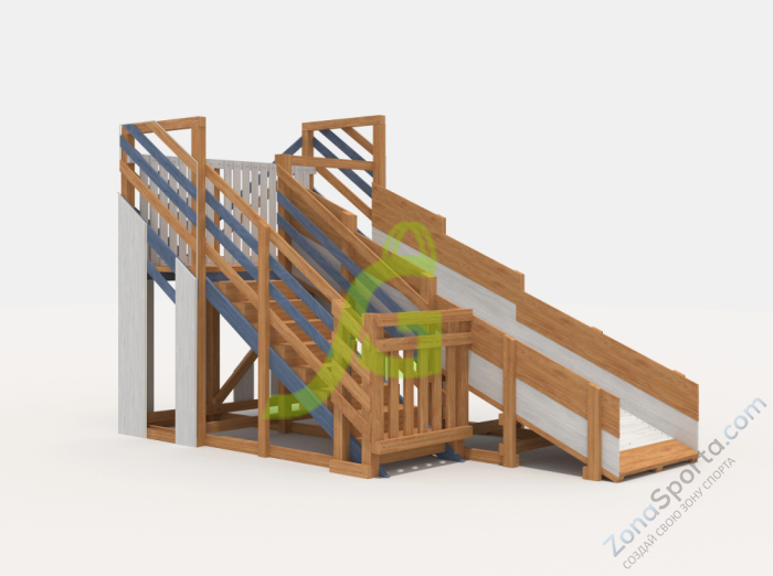 Деревянная зимняя горка IgraGrad Snow Fox длина ската 4 м мод.3