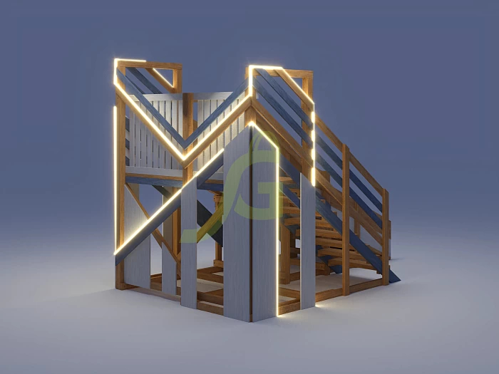 Деревянная зимняя горка IgraGrad Snow Fox длина ската 4 м мод.3