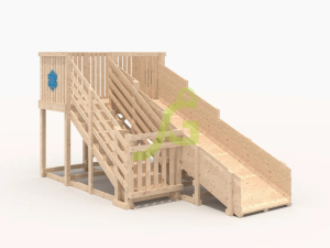 Деревянная зимняя горка IgraGrad Snow Fox скат 4 м без окраски