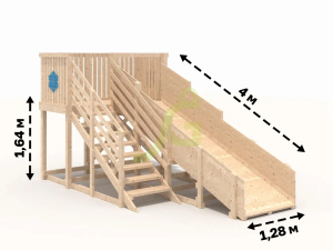 Деревянная зимняя горка IgraGrad Snow Fox скат 4 м без окраски