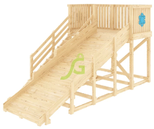 Деревянная зимняя горка IgraGrad Snow Fox скат 4 м без окраски