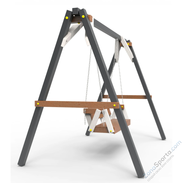 Деревянные качели Пикник 2 Ультра (диванчик на цепях)