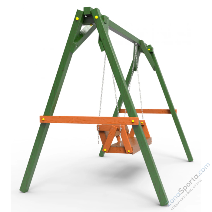 Деревянные качели Пикник 2 Вега (диванчик на цепях)