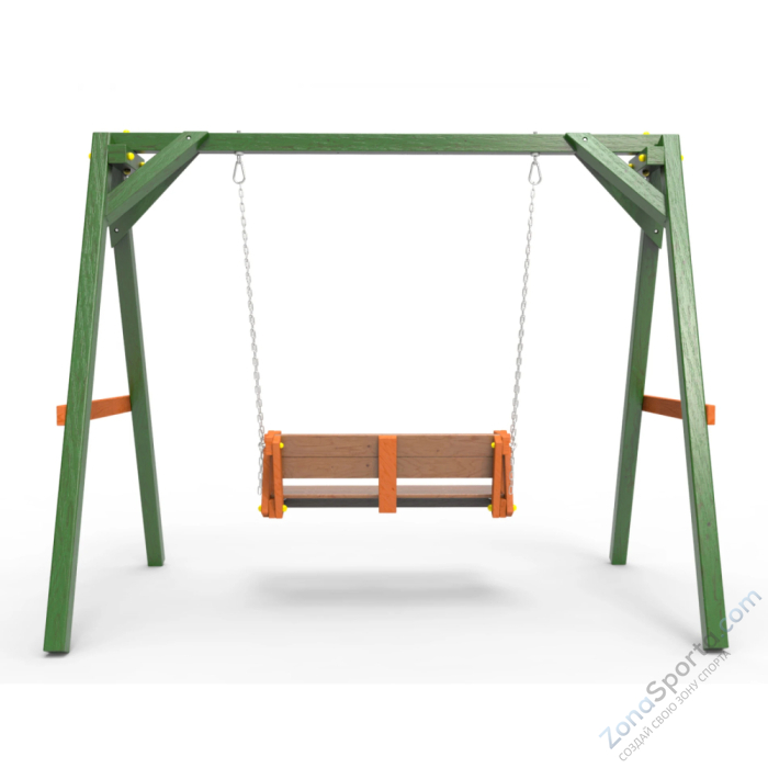 Деревянные качели Пикник 2 Вега (диванчик на цепях)