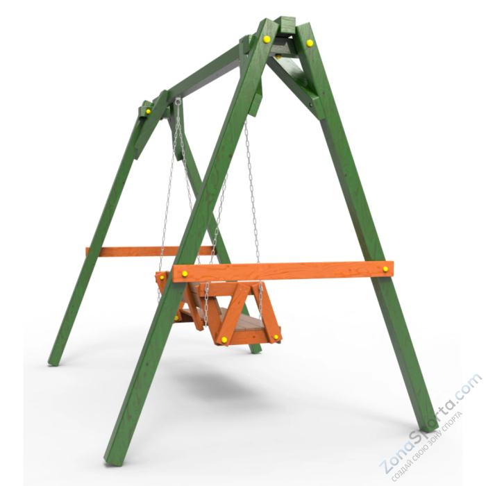 Деревянные качели Пикник 2 Вега (диванчик на цепях)