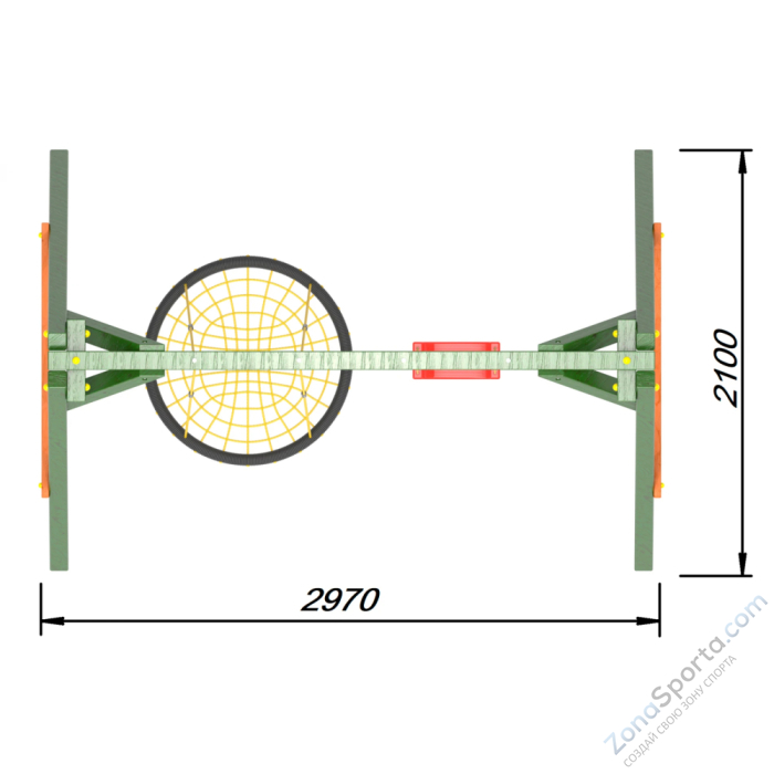 Деревянные качели Пикник 2 Вега (качели гнездо 1м качели долька)