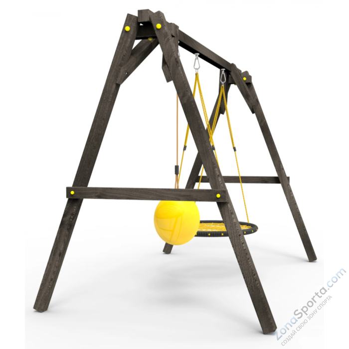 Деревянные качели Пикник 2 Black (качели гнездо 1м качели drop)