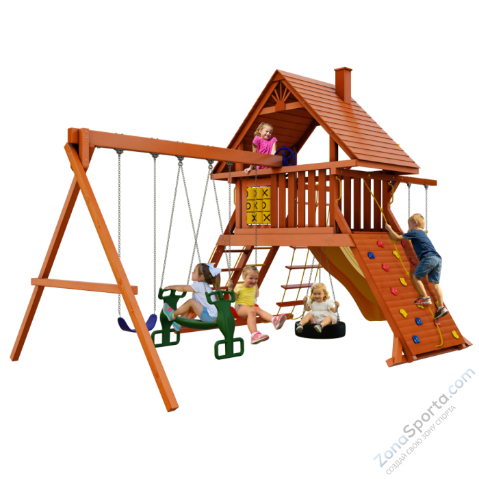 Детский игровой комплекс SunriseStar с деревянной крышей