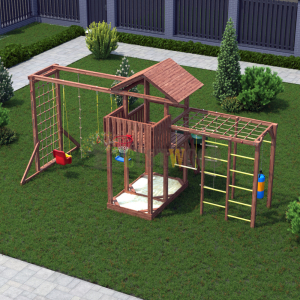 Детская деревянная игровая площадка для улицы дачи CustWood Active 9