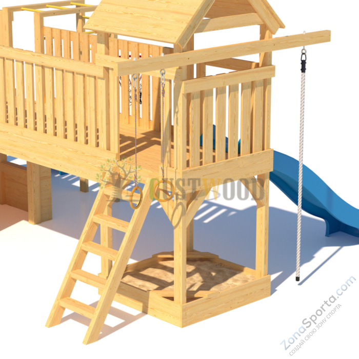 Детская деревянная игровая площадка для улицы дачи CustWood Scout S11