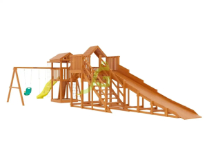 Детская деревянная зимняя горка IgraGrad Snow Fox 5,9 м Панда Фани Gride