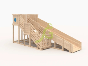 Детская деревянная зимняя горка IgraGrad Snow Fox скат 5.9 м без окраски