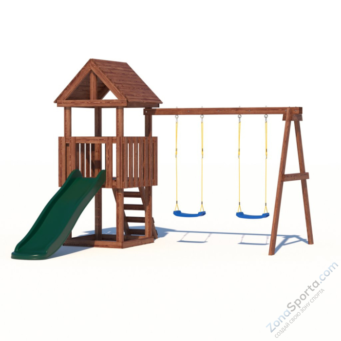 Детская площадка CustWood Junior Color JC1 с деревянной крышей