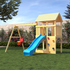 Детская площадка CustWood Scout S3+ с деревянной крышей 