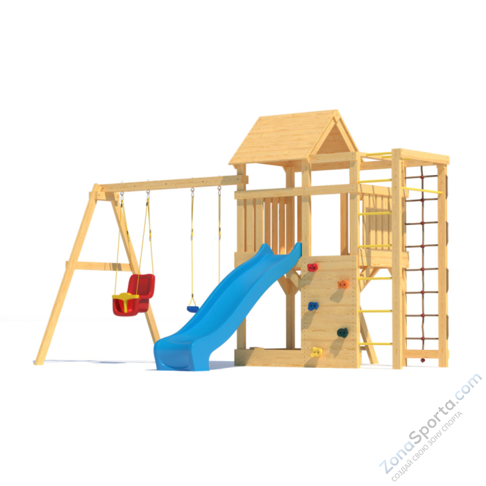 Детская площадка CustWood Scout S4 с деревянной крышей 