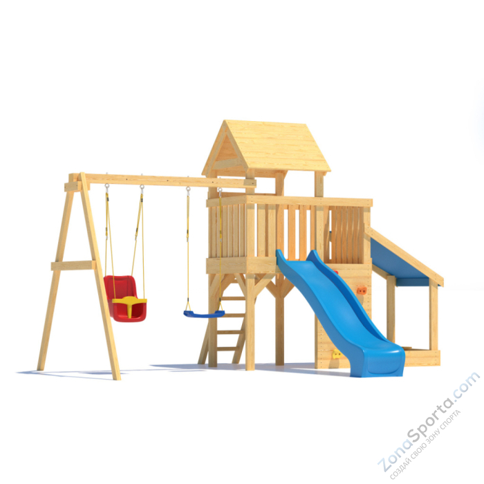 Детская площадка CustWood Scout S7 с деревянной крышей