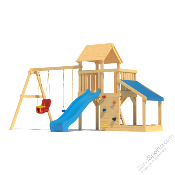 Детская площадка CustWood Scout S7 с деревянной крышей