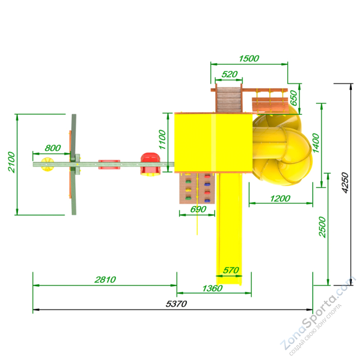 Детская площадка Пикник Вега с винтовой трубой