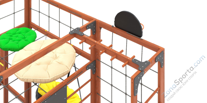 Детская площадка Савушка Куб-2 (Махагон) с подушками