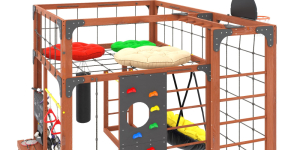 Детская площадка Савушка Куб-2 (Махагон) с подушками