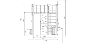 Детская площадка Савушка Куб-2 (Серый) с гамаком для йоги