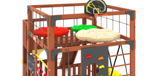 Детская площадка Савушка Куб-3 (Махагон) с подушками