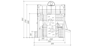 Детская площадка Савушка Куб-3 (Махагон) с подушками