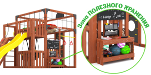 Детская площадка Савушка Куб-3 (Махагон) с подушками