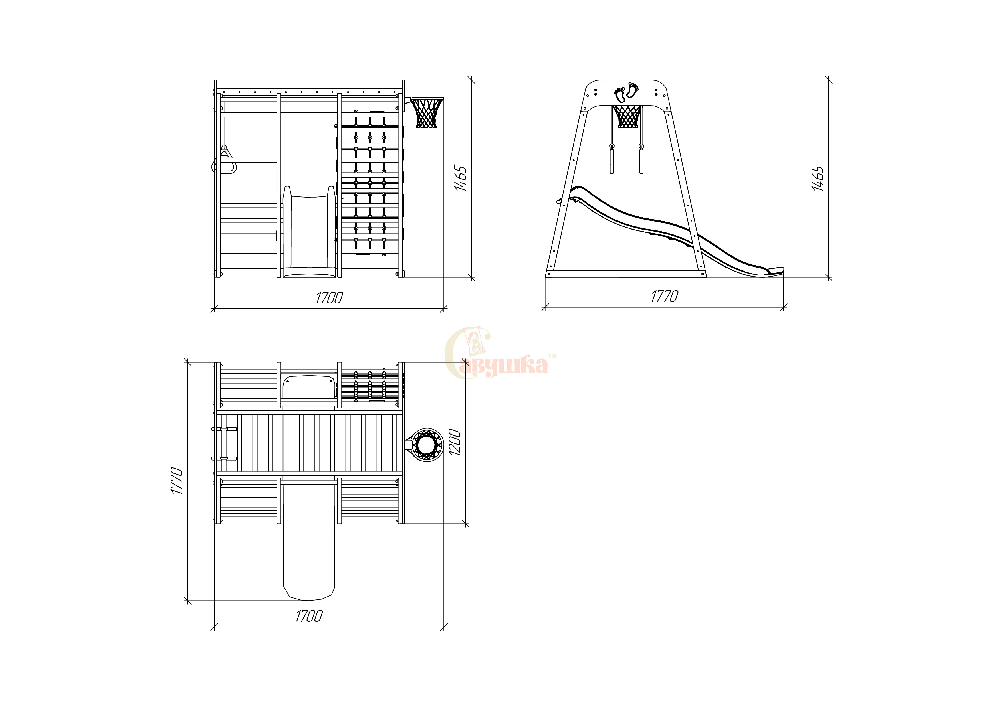 Детский комплекс Савушка Непоседа 1 oak