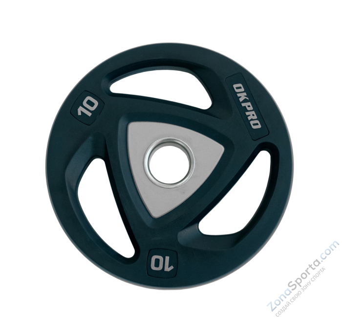 Диск олимпийский полиуретановый 10 кг OKPRO OK2037A-1000-G