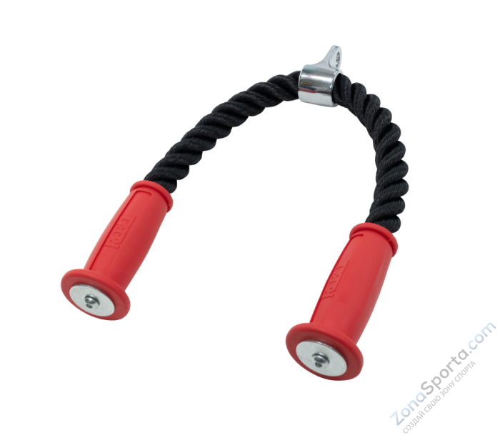 Гибкая тяга (канат) для трицепса двойная с резиновыми наконечниками Rebel
