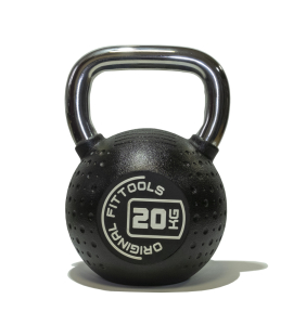 Гиря 20 кг с хромированной ручкой полиуретановая (CPU) Original FitTools