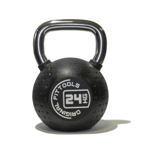 Гиря 24 кг с хромированной ручкой полиуретановая (CPU) Original FitTools