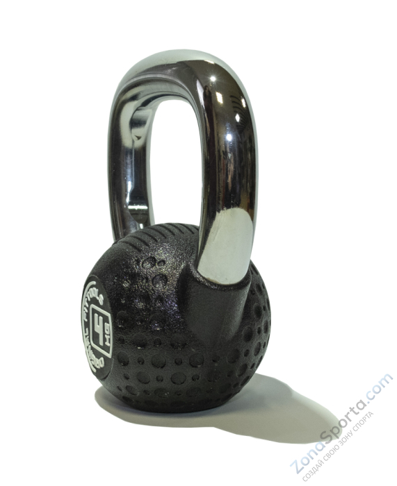 Гиря 4 кг с хромированной ручкой полиуретановая (CPU) Original FitTools