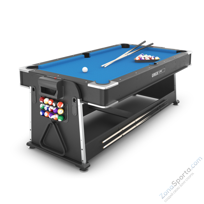 Игровой стол Unix Line Трансформер 4 в 1 (204х112 cм) Black