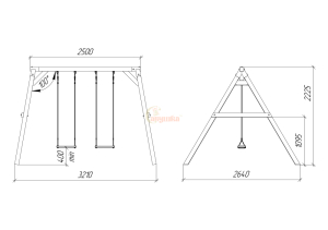Качели Сава Black с качелями Гнездо