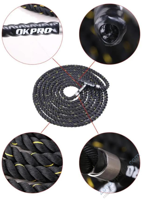 Канат тренировочный 9 м толщина 38 мм телиреновый OKPRO OK1951-9