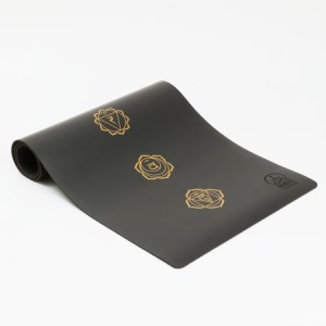 Коврик для йоги INEX Yoga PU Mat TPE c гравировкой серый