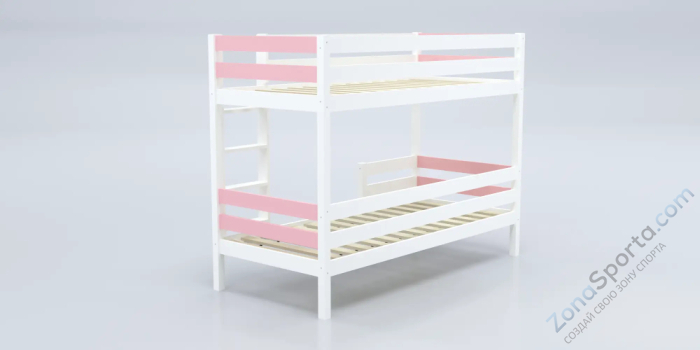 Кровать детская двухъярусная Савушка-01 90х180 розовая