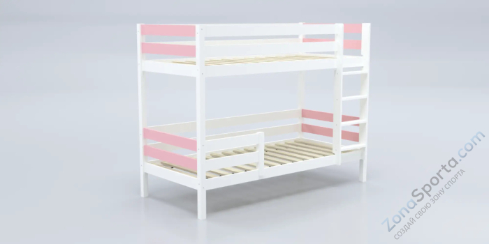 Кровать детская двухъярусная Савушка-01 90х180 розовая
