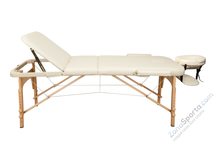 Массажный стол Atlas Sport 70 см складной 3-с деревянный (бежевый)