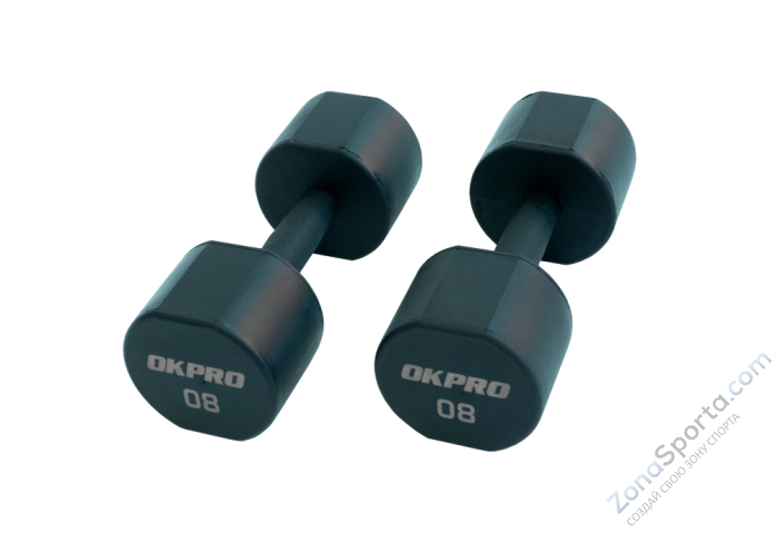 Набор полиуретановых гантелей от 1 до 10 кг OKPRO OK1025C-1-10-G