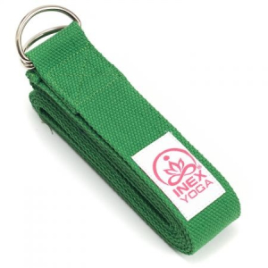 Ремень для йоги INEX Stretch Strap 240 см, изумрудно-зеленый