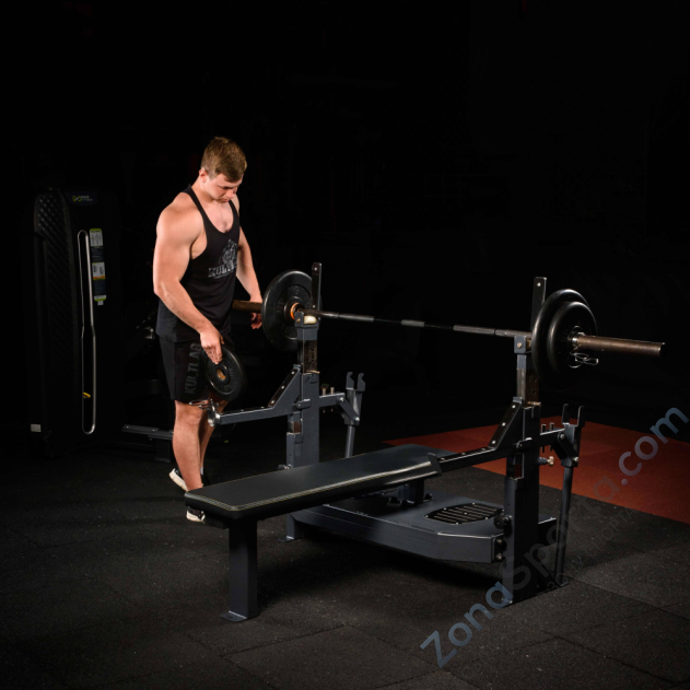 Скамья-стойка домкратная для жима лежа со страховочными упорами Olimpic Bench DHZ Fitness A-3146