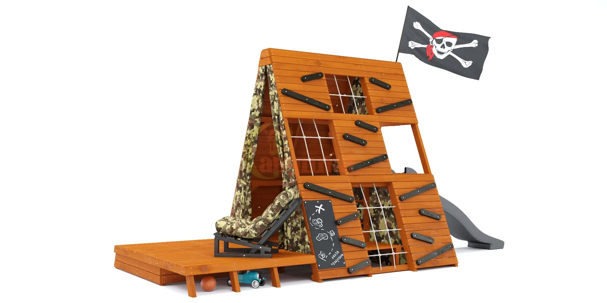 Спортивный домик Савушка База-4 (Милитари) с креслом